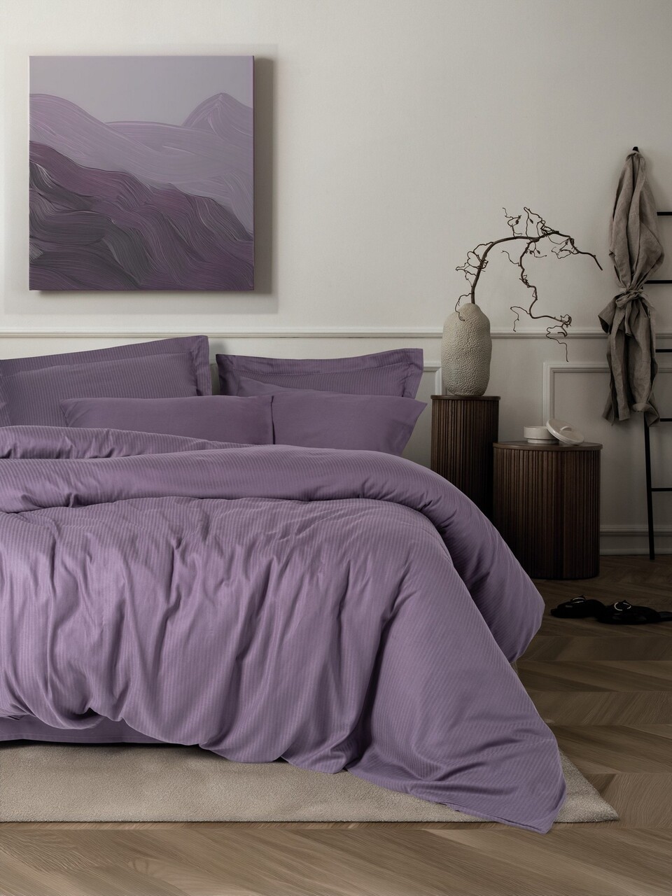 Lenjerie de pat dubla, L'essentiel Maison, Craft, Mov pruna - imagine 5